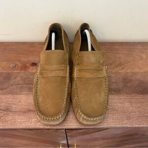 Aston Grey Mens 13 Driving Penny Loafer Leather Slip On Shoes Brown Casual Dress